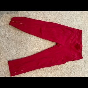 Lululemon cropped red leggings